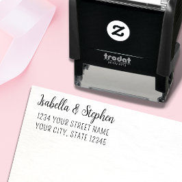 Moderne Minimal Couple Wedding Rücksendeadresse Permastempel