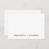 Moderne Minimal Couple's Vielen Dank Hinweis Mitteilungskarte (Vorne/Hinten)