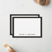 Moderne Minimal Couple's Vielen Dank Hinweis Schwa Mitteilungskarte (Vorderseite/Rückseite Beispiel)