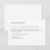 Moderne Minimal Crisp White Wedding RSVP Karte (Vorne/Hinten)