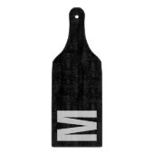 Moderne Minimal Custom Monogram Black Gray Schneidebrett (Vorderseite)