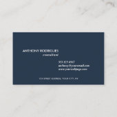 Moderne Minimal Deep Blue Business Card Visitenkarte (Rückseite)