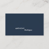 Moderne Minimal Deep Blue Business Card Visitenkarte (Vorderseite)