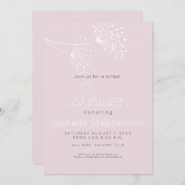 Moderne Minimal Doodle Blume Rose Rosa und Weiß Einladung