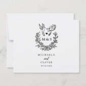 Moderne Minimal Doves Elegantes Skript Hochzeit RS (Rückseite)