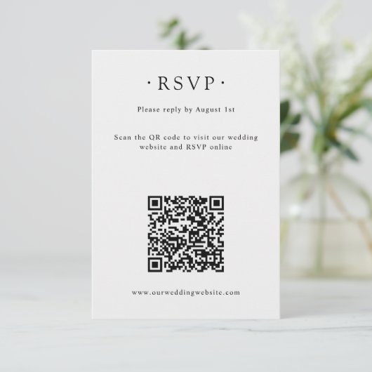 Moderne Minimal Doves & Script Wedding Online RSVP Karte (Stehend Vorderseite)