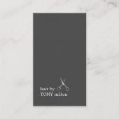 Moderne Minimal Dunkelgraue Imitate Silberhaarstyl Visitenkarte (Vorderseite)