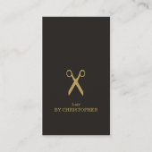 Moderne Minimal Dunkle Imitate Gold Haare Stylist Visitenkarte (Vorderseite)