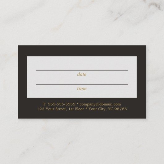 Moderne Minimal Dunkle Imitate Gold Terminierungsk Terminkarte (Rückseite)