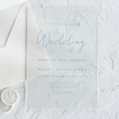 Moderne Minimal Dusty Blue Script Wedding Acryleinladungen