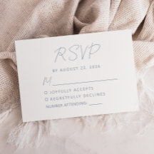 Moderne Minimal Dusty Blue Script Wedding