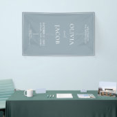 Moderne Minimal Dusty Blue Wedding Willkommen Banner (Messeveranstaltung)