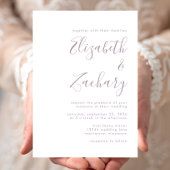Moderne Minimal Dusty Lavender Script Wedding Einladung