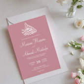 Moderne Minimal Dusty Pink Islamische Nikah Weddin Einladung