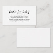 Moderne Minimal einfache Bücher für Babydusche Begleitkarte (Vorne/Hinten)