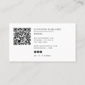 Moderne Minimal einfache Foto QR Code Social Media Visitenkarte (Rückseite)