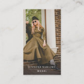 Moderne Minimal einfache Foto QR Code Social Media Visitenkarte (Vorderseite)