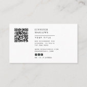 Moderne Minimal einfache Foto QR Code Social Media Visitenkarte (Rückseite)