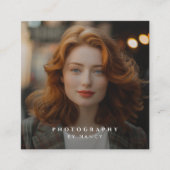 Moderne Minimal einfache Fotografie Quadratische Visitenkarte (Vorderseite)