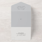 Moderne Minimal einfache graue Hochzeit All In One Einladung (Außenbereich)