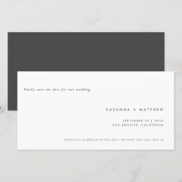 Moderne Minimal einfache graue Hochzeit Save The Date