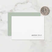 Moderne Minimal einfache Seite Grüne Instagram Mitteilungskarte (Vorderseite/Rückseite Beispiel)