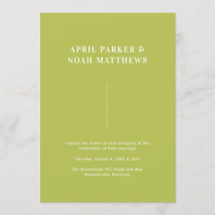Moderne Minimal einfache Typografie Chartreuse Gre Einladung