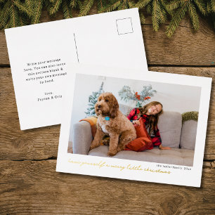 moderne minimal einfache Weihnachten Folie Foto Folien Feiertagspostkarte