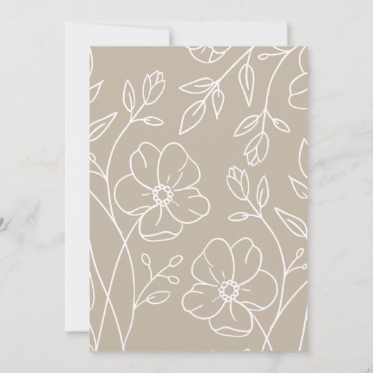 Moderne Minimal Elegant Babydusche | Einladung (Rückseite)