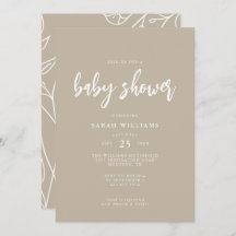 Moderne Minimal Elegant Babydusche | Einladung