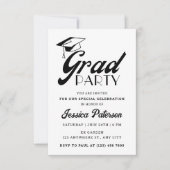 Moderne Minimal Elegant Graduation Party Einladung (Vorderseite)