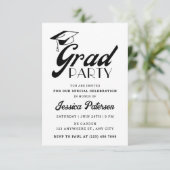 Moderne Minimal Elegant Graduation Party Einladung (Stehend Vorderseite)