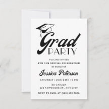 Moderne Minimal Elegant Graduation Party