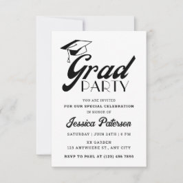 Moderne Minimal Elegant Graduation Party Einladung