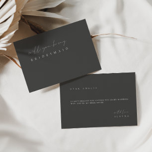 Moderne Minimal Elegante Bridesmaid Vorschlag Card Einladung