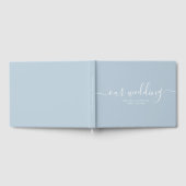 Moderne Minimal Elegante Chic Dusty Blue Wedding Gästebuch (Voll)