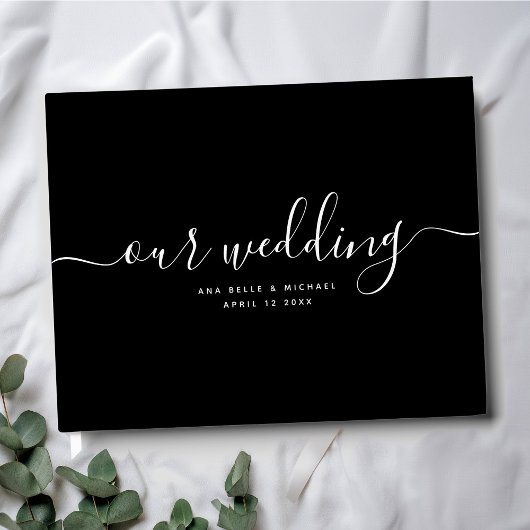 Moderne Minimal Elegante Elegante Einfache Hochzei Gästebuch