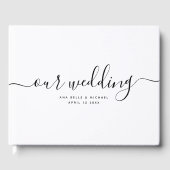 Moderne Minimal Elegante Elegante Einfache Hochzei Gästebuch (Vorderseite)