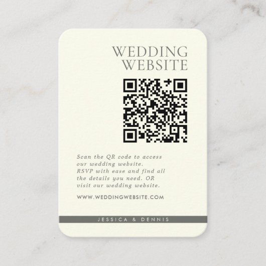 Moderne Minimal Elegante Elfenbeinküste QR-Code Ho Begleitkarte (Vorderseite)