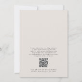 Moderne Minimal Elegante Foto Arch QR Code Hochzei Einladung (Rückseite)