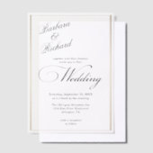 Moderne Minimal elegante Gold Frame Cover Hochzeit Pergament Einladungen (Versetzt)