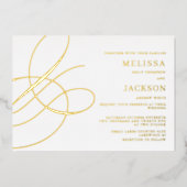 Moderne Minimal Elegante Hochzeit Folieneinladung (Vorderseite)