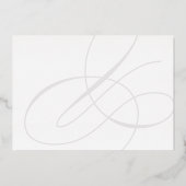 Moderne Minimal Elegante Hochzeit Folieneinladung (Rückseite)