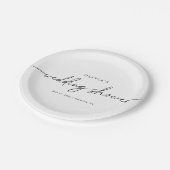 Moderne Minimal Elegante Hochzeitsdusche Pappteller (Schrägansicht)