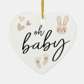 Moderne Minimal Elegante Kinderankündigung Schwang Keramik Ornament (Vorne)