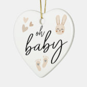 Moderne Minimal Elegante Kinderankündigung Schwang Keramik Ornament (Links)