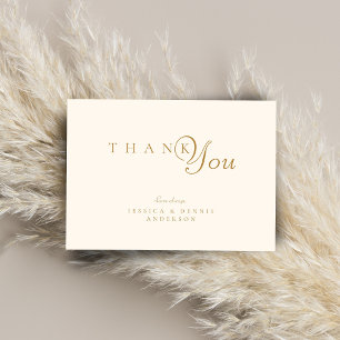 Moderne Minimal-Elegante Kupfertypografie Hochzeit Dankeskarte