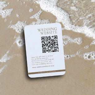 Moderne Minimal Elegante Light Blue QR Code Hochze Begleitkarte