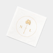 Moderne Minimal elegante Mongram Tropische Hochzei Servietten Mit Folie (Links)