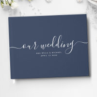 Moderne Minimal Elegante schicke blaue Hochzeit de